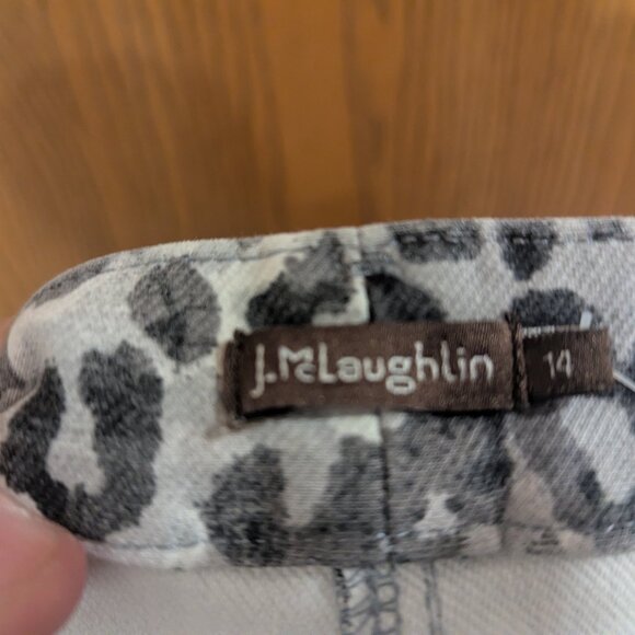 NWT J. McLaughlin Lexi Jean Light Gray/Charcoal Petit Watercolor Cheetah Size 14 - Picture 6 of 6